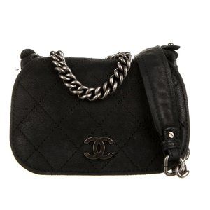 CHANEL Highlander Black Crossbody Bag mini flap